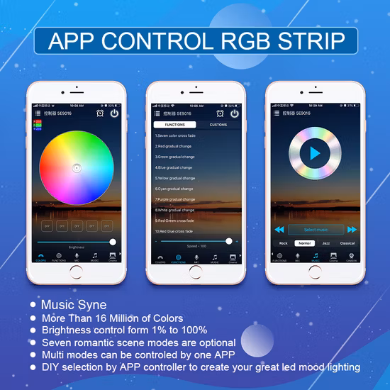 12V 5050 유연한 LED 스트립 조명 LED 스트립 조명 키트