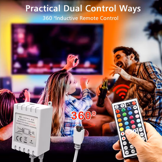 비 방수 5050 RGB SMD 10m 180LED 블루투스 스마트 라이트 스트립 키트 24 키 LED 작업 크리스마스 장식 센서 빛